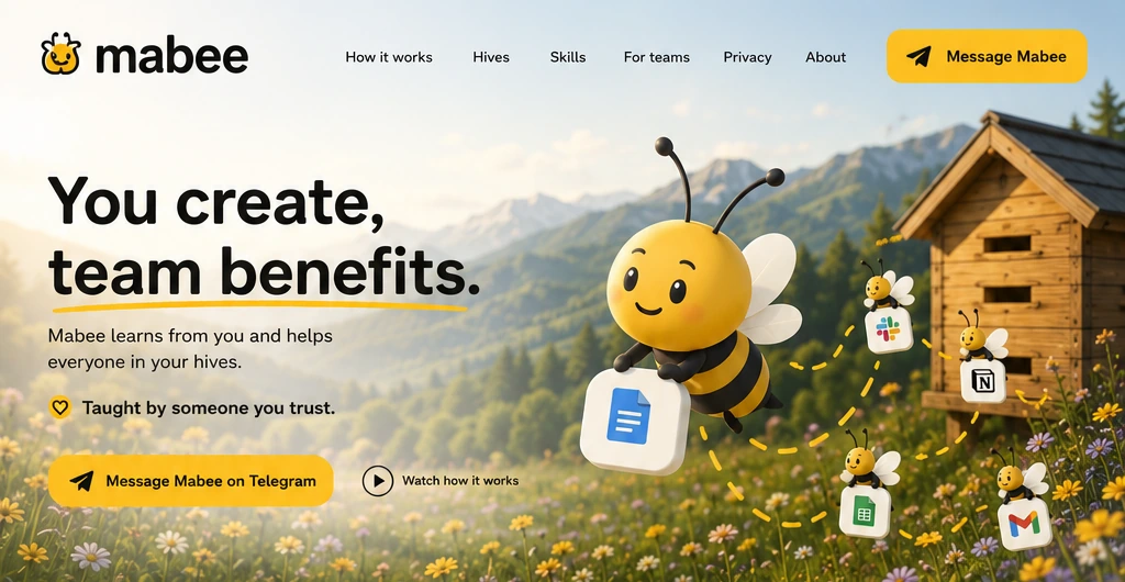 Mountain meadow with a wooden beehive